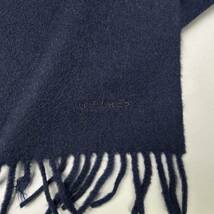 クリーニング済 HERMES PARIS CASHMERE SCARF エルメス 100% カシミア マフラー ネイビー スコットランド製 ストール_画像2