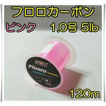 フロロカーボン　1.0号　5lb 120m ピンク 釣糸　フロロ　ライン_画像1