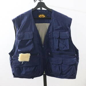 K130 90sビンテージ WOOLRICH へンティングベスト■1990年代製 表記XLサイズ ネイビー アウトドア ウールリッチ アメカジ 古着 古着卸 80s