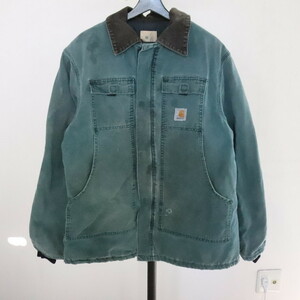 S20 90sビンテージ Carhartt カーハート トラディショナルコート USA製■1990年代製 表記Lサイズ グリーン ダック ワーク 古着卸 オールド