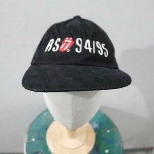 90sビンテージ ローリングストーンズ VOOOOOLOUNGE ボーイズ コットン ベースボールキャップ デッドストック■1990年代製 CAP 帽子 黒 80s