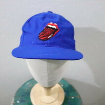 90sビンテージ BROCKUM ローリングストーンズ VOOOOOLOUNGE コットン ベースボールキャップ■1990年代製 ブルー 帽子 CAP アメカジ 80s 70s_画像1