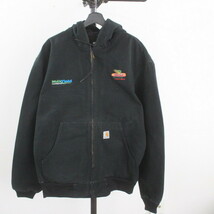 B104 2008年製 Carhartt カーハート アクティブパーカー USA製■00s 表記XLサイズ BLK ブラック 黒 裏地メッシュ ダック 古着 古着卸 激安_画像1