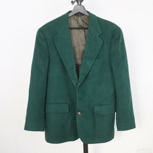 K107 80sビンテージ USA製 ウール テーラードジャケット RalphLauren ラルフローレン■1980年代製 約Mサイズ グリーン 緑 古着 アメカジ