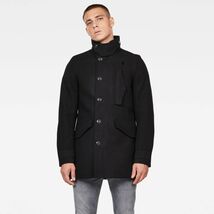 1円/秋冬/G-STAR RAW/XSサイズ/ステンカラー コート SCUTAR UTILITY WOOL TRENCH D15474-B965 トラッド 上品 新品/黒/ブラック/ia165/_画像9