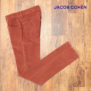 1円/秋冬/JACOB COHEN/31インチ/イタリア製パンツ J622 COMF ガーメントダイ コーデュロイ伸縮 きれいめ 美脚 新品/オレンジ/he174/