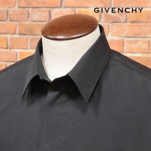 1円/22秋冬/GIVENCHY/40cm/レタード プリント シャツ BM60P81YB7 上質ブロード ストリート ジバンシィ 長袖 新品/黒/ブラック/hb290/