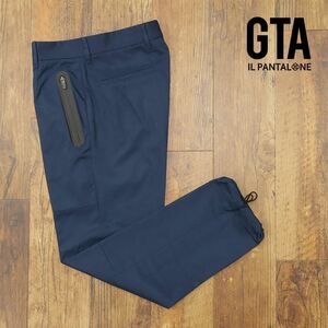 秋冬/GTA/46サイズ/美脚ジョガー パンツ ROBERTO ハリ コシ ツイル 無地 きれいめ スポーティー お洒落 新品/紺/ネイビー/hb265/