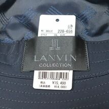 1円/LANVIN COLLECTION/フリーサイズ/日本製バケットハット 撥水ポリ ギャバジン 無地 帽子 ストリート 新品/紺/ネイビー/hf121/_画像5