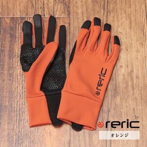 1円/reric/Sサイズ/サイクル グローブ 保温 吸湿速乾 伸縮性 裏起毛VUELTA スマートフォン対応 手袋 新品/オレンジ/hf207/