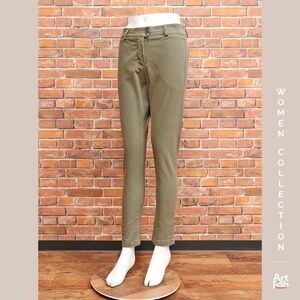 1円/秋冬/FOSSI/40(M)サイズ/コットン ストレッチ スリム テーパード パンツ イタリア製 フォッシィ 新品/カーキ/hz576/