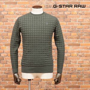 1円/G-STAR RAW/XXSサイズ/丸首ニット CORE TABLR R KNIT L/S D15921-5613 チェック柄 セーター 新品/カーキ/ia176/