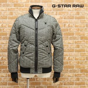 1円/秋冬/G-STAR RAW/XSサイズ/中綿ブルゾン WHISTER MEEFIC QUILTED BOMBER D10695-A557-9786 撥水 千鳥 新品/カーキ×白/ft441/