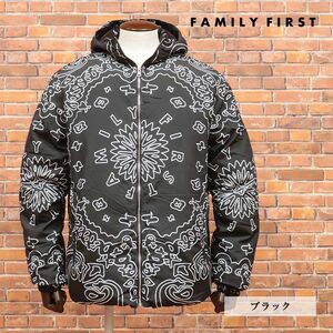 1円/22AW/FAMILY FIRST MILANO/Sサイズ/リバーシブル パデッド ブルゾン JPF2205 バンダナ柄 中綿 ストリート 新品/黒/ブラック/hb326/