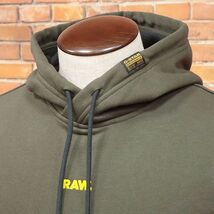 1円/秋冬/G-STAR RAW/XSサイズ/裏起毛パーカー GRAPHIC 17 HDD SW L/S D15668-A612 ロゴ刺繍 バックプリント 新品/カーキ/ia211/_画像3