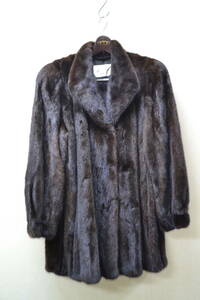 W18)BLACKGLAMA 高級毛皮　ミンクコート　Fand　MOONBAT　9～11号　中古品　ブラックグランマ　ムーンバット