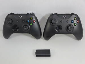 Xbox One ワイヤレス コントローラー (ブラック)　×2個+充電式バッテリー1個セット　動作未確認　マイクロソフト