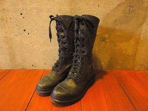 Dr.Martens lining check 12 hole boots deep green size UK5*231215k6-w-bt-24cm Dr. Martens lady's long boots 