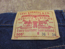 ビンテージ2000's●Levi's 505実寸W90cm●231220j4-m-pnt-jns-w35濃紺メキシコ製00sテーパード_画像3