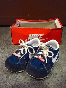  Vintage 80's*DEADSTOCK NIKE Kids 1556 TYRO NB/W navy size 2 2/1*231211c8-k-snk-115cm 1980s Nike sneakers shoes baby 