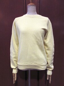  Vintage 70*s* lady's reverse side nappy sweat yellow size S*231226m7-w-sws plain top strainer old clothes 