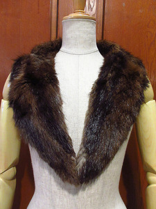  Vintage ~50's* mink fur tippet tea *231228i8-mfl lady's fur muffler stole Brown 