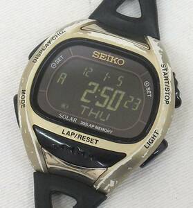 【中古・ジャンク】★SEIKO SOLAR セイコースーパーランナーズ　ソーラーデジタル腕時計 S680-00A0　TOKYO MARATHON 2015