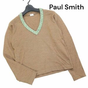 Paul Smith WOMEN ポールスミス 秋冬 ウール100%♪ Vネック ニット セーター Sz.M　レディース　K3T01163_C#K