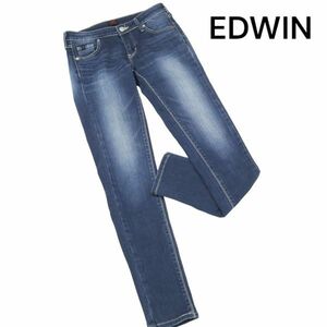 EDWIN エドウィン MX006 USED加工♪ ストレッチ スキニー デニム パンツ ジーンズ Sz.27　レディース 日本製　K3B00327_C#R