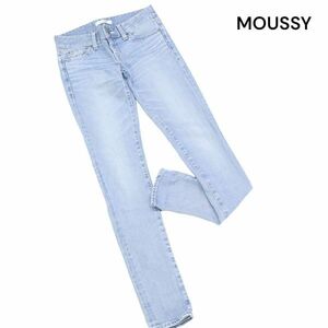 MOUSSY マウジー 【POWDER SKINNY】 USED加工♪ ストレッチ パウダー スキニー デニム パンツ ジーンズ Sz.25　レディース　K3B00375_C#R