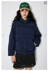 * beautiful goods regular price 16500 jpy Moussy MOUSSY STAND COLLAR PUFFER jacket 2 size navy cotton inside down jacket 