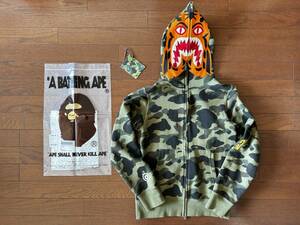 1st CAMO TIGER FULL ZIP HOODIE 1E30115009 a bathing ape BAPE エイプ ベイプ アベイシングエイプ パーカー 迷彩 S 正規店購入 美品