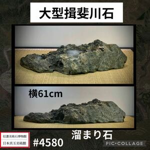 【今年最後の大感謝祭】水石盆栽 大型揖斐川石 溜まり石 横61×高13.5(cm) 重量:12.84kg骨董盆石鑑賞石観賞石太湖石 4580