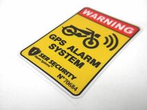 バイク用 GPS 盗難防止 防水ステッカー シール リフレクター WARNING 8cm_画像3