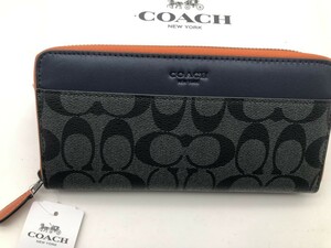 コーチ COACH 長財布 財布 シグネチャー アコーディオンラウンドジップウォレット新品 未使用 贈り物F78202 c199C