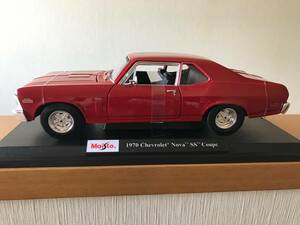  希少 レア Maisto マイスト 1:18 6+ 1970 Chevrolet Nova SS Coupe レッド
