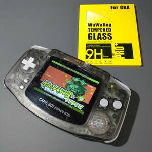 ゲームボーイアドバンス クリアブラック ips液晶 ガラススクリーンプロテクター付属 バックライト改造 GBA #0261