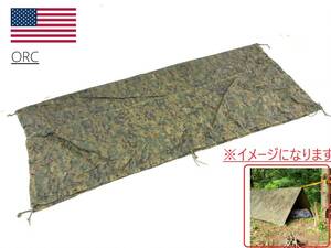 【米軍放出品】☆タープ テントシート 225cm×200cm 迷彩 ウッドランド ミリタリー キャンプ アウトドア MARPAT 防雨シート(60)RL22BK-2#23