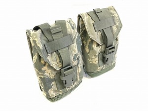 【米軍放出品】☆未使用品 迷彩ポーチ 2個 ミリタリーポーチ キャンティーンポーチ メッシュ サバゲー (コンパクト)☆CL1AI