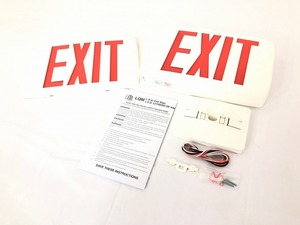 【米軍放出品】☆未使用品 非常口サイン LED 避難口 EXIT 電飾看板 防災 避難誘導 出口標識 (60) ☆BL19CK-W#23