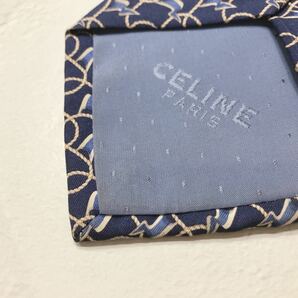 ☆CELINE☆ セリーヌ ネクタイ ブランドネクタイ ブルー シルク 柄 メンズ 男性 紳士 フォーマル お洒落 スーツ 仕事 送料無料の画像7