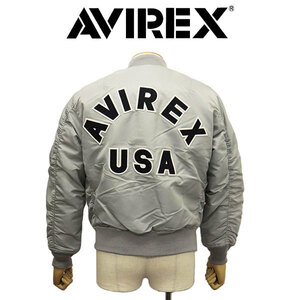 AVIREX (アヴィレックス) 2952013 MA-1 COMMERCIAL LOGO コマーシャル ロゴ フライトジャケット 160SILVER XXL