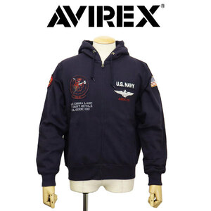 AVIREX (アヴィレックス) 3931012 L/S ZIP PARKA DUST DEVILS ロングスリーブ ジップアップパーカー ダスト デビルス 120NAVY L