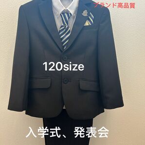 高品質AnyFam 男児 スーツ 制服 黒　卒園式　入学式　発表会　120size 男の子 フォーマルスーツ