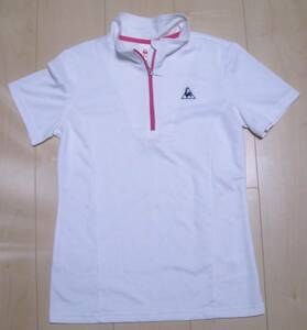 美品★le coq sportif（ルコックスポルティフ）☆QB-715145☆レディス☆ZIPUP半袖Tシャツ☆サイズＬ（身長162-168，胸囲84-88）☆白☆