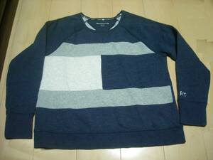 美品★TOMMY HILFIGER（トミーヒルフィガー）SPORT☆長袖トレーナー☆色はネイビー/グレー★サイズLG★素材は綿60%、ポリエステル40％