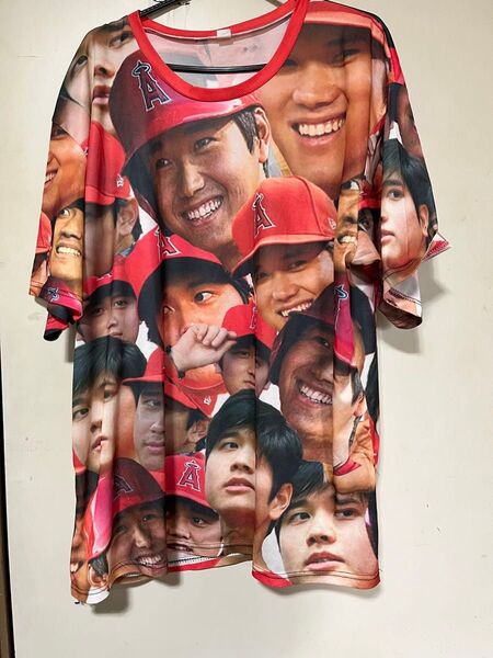 大谷選手顔だらけtシャツ 5XL エンゼルス