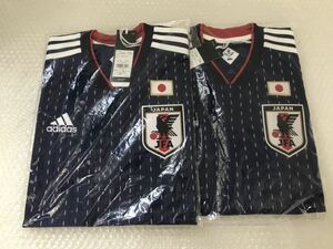 ■【新品タグ付き】《adidas アディダス》2枚セット サッカー日本代表 2018-2019 勝色 レプリカ ユニフォーム ブルー L