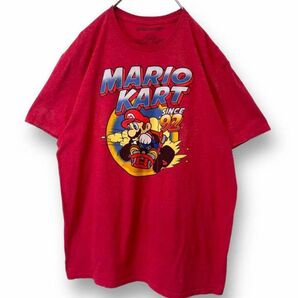 【海外古着】MARIOKART レトロプリントデザインTシャツ L マリオロゴ