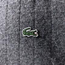 LACOSTE カシミヤ ニット ベスト グレー Vネック 刺繍ロゴ L_画像4